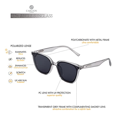 Image of Carlton London Premium Men Polarised & UV Protected Lens Rectangle Sunglasses