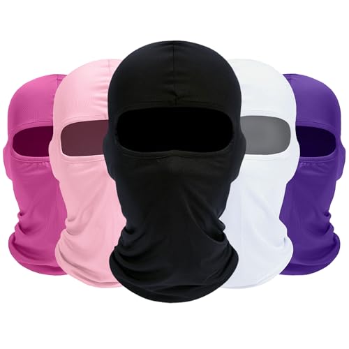 Image of ROXUN Balaclava Ski Mask, 5 Pack Neck Gaiter Motorcycle Summer Cooling Windproof Scarf for Men /Women