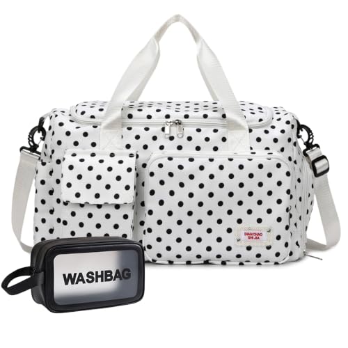 Image of Small Gym Bag for Women, Travel Duffle Bag Carry On Weekender Bag with Shoe Compartment
