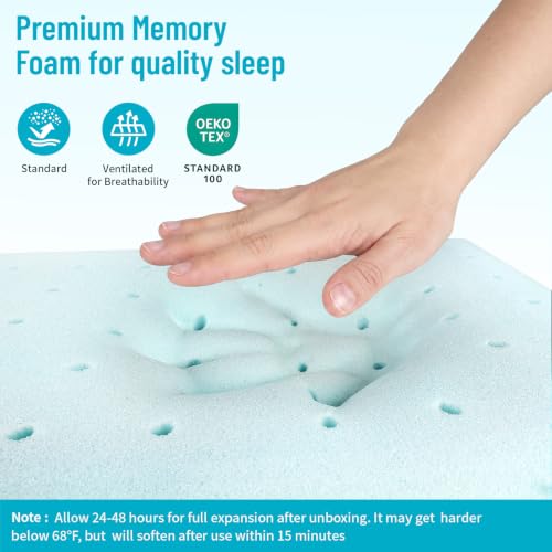 Image of CushyOasis Memory Foam Pillows for Sleeping, Bed Pillow, Camping Size | Ergonomic Supportive Memory Foam for Head, Neck & Shoulders, Breathable Washable Cover, for Side, Back & Stomach Sleepers