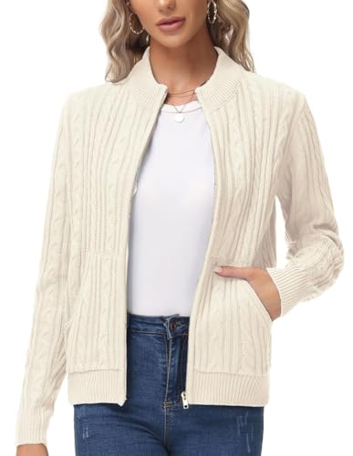 トップス acka loop Knit cardigan Cream Loop Knit V Neck Button Up Cardigan | Knitwear | PLT USA