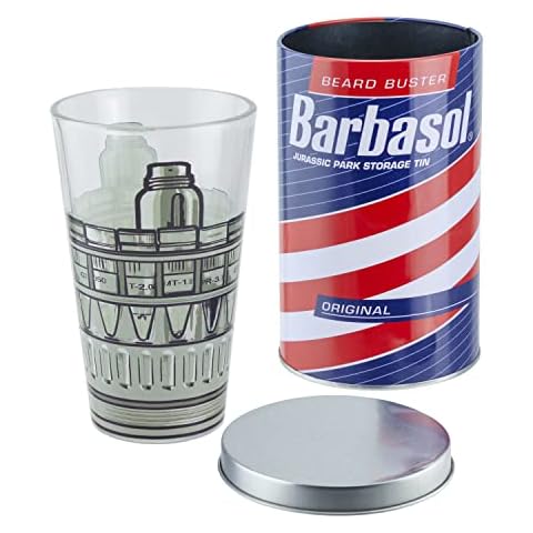 Paladone Jurassic Park Drinking Glass in Tin Cover