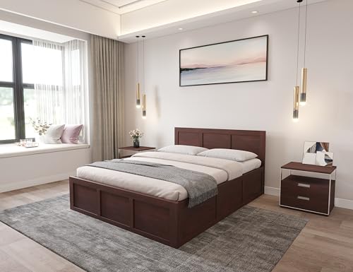 MAMTA Decoration Sheesham Wood Queen Size Bed with Hydraulic Storage | Wooden Double Bed Cot Palang Furniture for Bedroom Living Room Home (Walnut Finish) MAMTA Decoration Sheesham Wood Queen Size Bed with Hydraulic Storage | Wooden Double Bed Cot Palang Furniture for Bedroom Living Room Home (Walnut Finish)