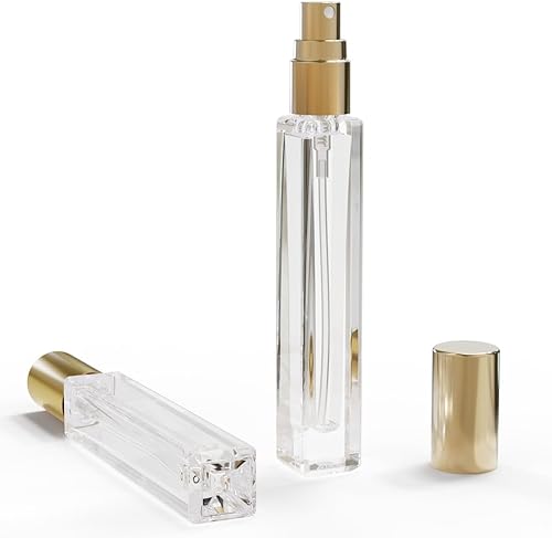 Miniatura 6 de 5 atomizadores de colonia vacíos, 0.3 fl oz, mini botellas de perfume recargables con herramientas dispensadoras, botella rociadora de bolsillo para