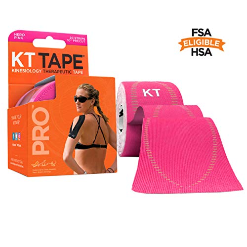 KT Tape Pro Kinesiology Therapeutic Sports Tape, 20 Precut 10 inch Strips, Hero
