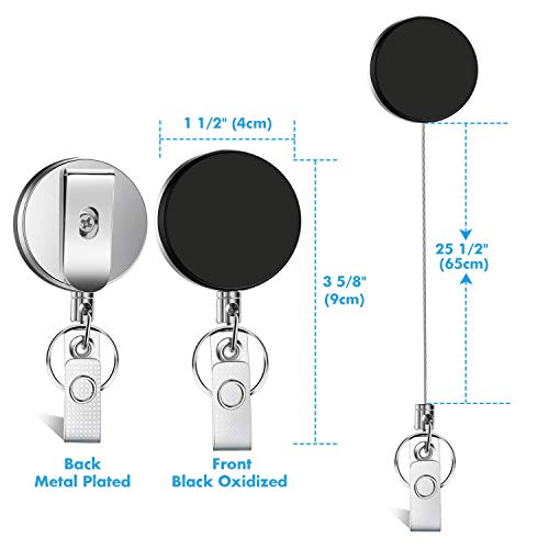 Selizo MBH-07 4 Pieces Retractable Badge Holder Id Badge Holder Heavy Duty Badge Reel thumb #2