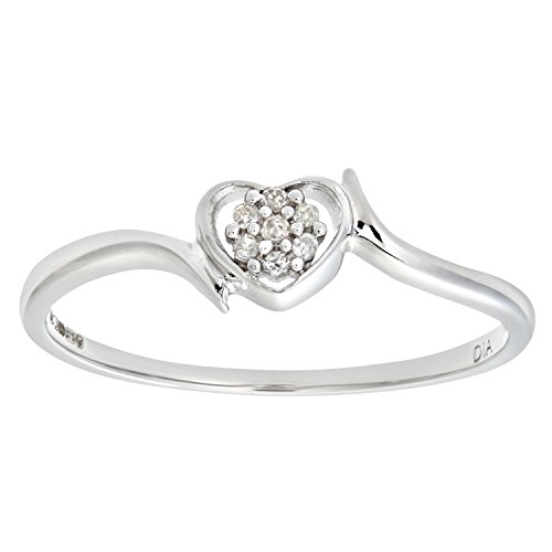 Preisvergleich Produktbild Naava Damen-Ring 9 K Weißgold P1 Diamant 0,03 ct