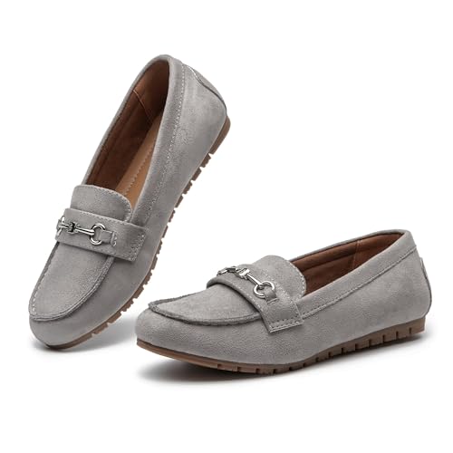Image of BGSTGUDS Women's Wide Loafers Shoes Cute Dressy Shoes Ladies Comfort Slip Ons Work Shoes
