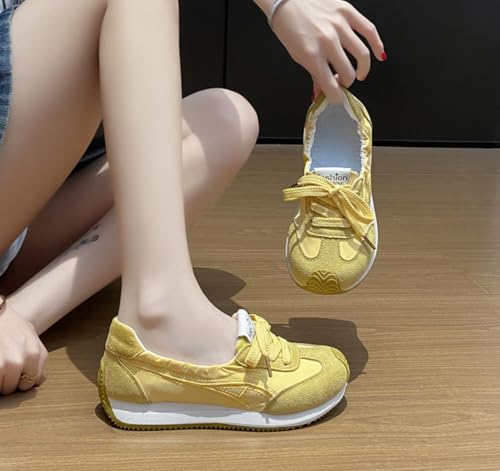 Sneakerina Ballet Sneakers for Women Lace-up Satin Ballerina Sneakers Flat Round Toes Cute Y2K Retro No Slip Sole Soft Breathable Lightweight Casual Comfort Dress Shoes Tennis Preppy Gift for Teens4