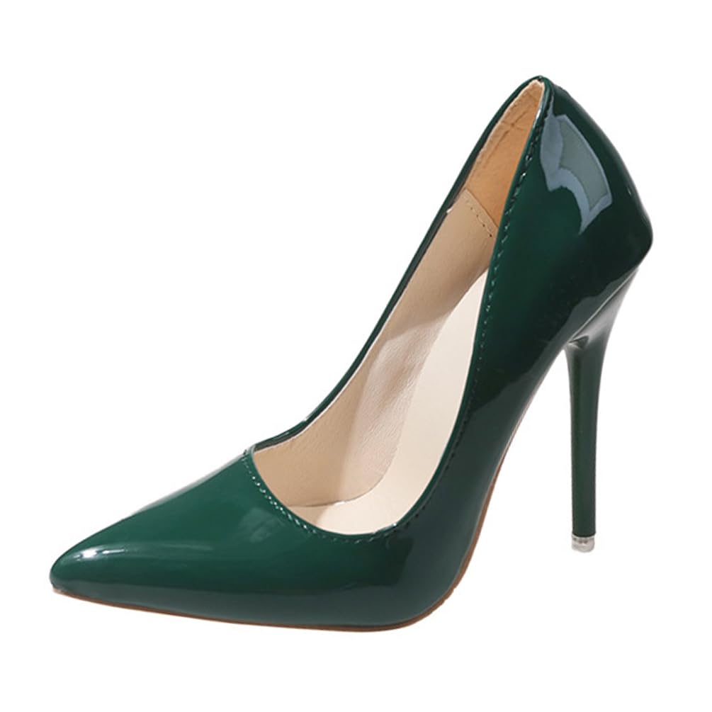 Minetom Femme Élégant Escarpins Similicuir Bout Pointu Pumps Talon Aiguille Haute Chaussure de Soirée Mariage Bureau