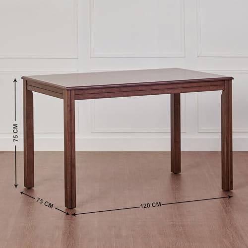 Image of Home Centre | Montoya 4-Seater Dining Table | Engineered Wood | Brown | 1 Year Warranty