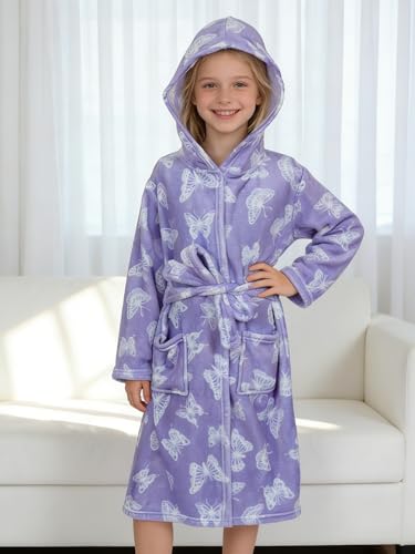 Image of Doctor Unicorn Soft Hooded Rainbow Bathrobe Sleepwear for Girls