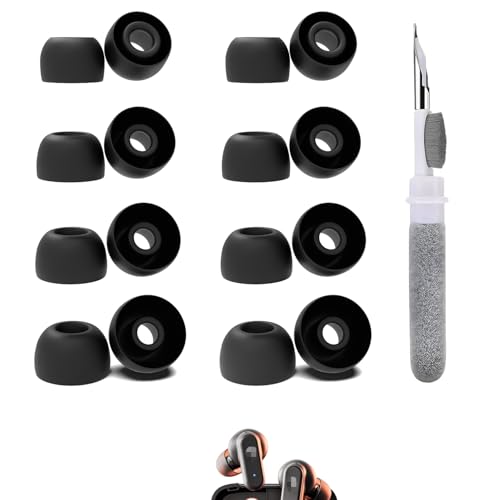 Vykyntow 8 Pairs Replacement Earbud Tips for Skullcandy Dime 2/3/Jib True 2/Rail ANC/Smokin' Buds/Set_USBC/Push/Push Active, Silicone Ear Tips, Fits in Case, XS/S/M/L, with 3-in-1 Cleaner Kit
