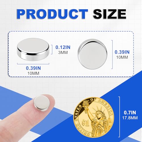 Image of DIYMAG Small Stronge Rare Earth Magnets, 200 Pack, 10x3mm - Neodymium Magnets for Refrigerator, DIY, Crafts, Kitchen & Office
