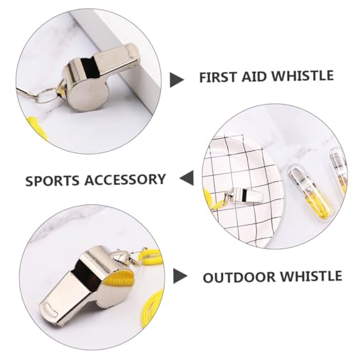Set 12 Silbatos de Acero Inoxidable para Árbitro con Cordones miniatura 3