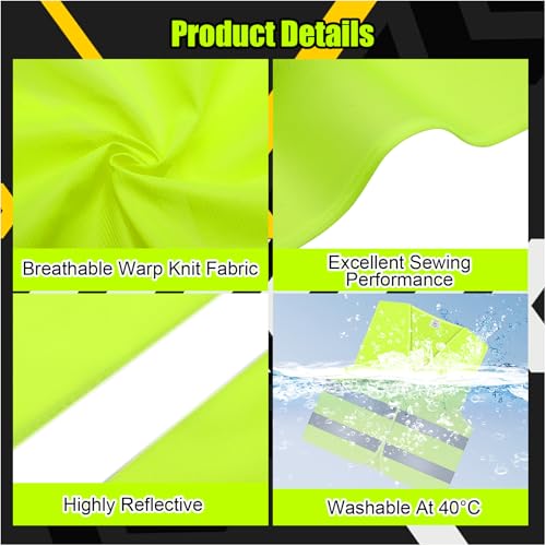 6 Warnwesten Auto, Reflektierende Warnwesten, Weste Neongelb Reflektierend 360° Reflektierend Rundum, Neongelb KFZ Pannenhilfe, Leichtgewicht Sicherheitswesten für Kraftfahrer Arbeitnehmer (Grün)