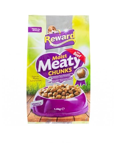 ark future Reward Moist Meaty Chunks Nutritious & Delicious Dog Food with Real Meat Protein-Packed Meal for Adult Dogs Enriched with Vitamins & Minerals - 1.5 KG (Beef)