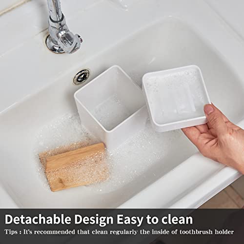 Electric Toothbrush Holders For Bathrooms Organizer Counter Tooth Brushing Storage And Toothpaste Holder Caddy Porta Cepillos De Dientes (Small White) #TOP2