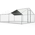 Chicken Coop 2026 Upgraded, Large Metal Chicken Run, Chicken Pen/Cage with Waterproof and Anti-UV Cover, Walk-in Poultry Cage for Outdoor Yard Use