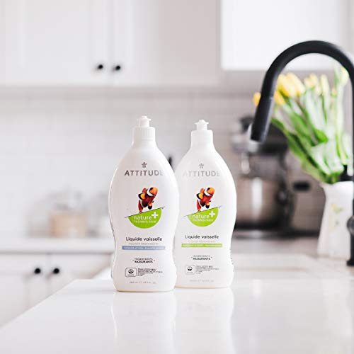 Image of Attitude Dish Soap, Plant-based, Hypoallergenic, Eco-friendly, Coriander & Olive, 23.7 Fl Oz (Pack of 2)
