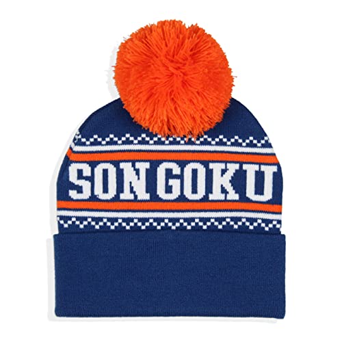 Dragon Ball Z Anime Son Goku Cuffed Pom Beanie Hat Blue