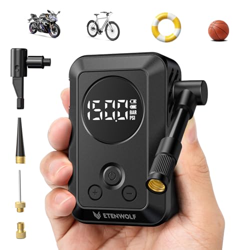 ETENWOLF Mini Bike Pump,20s Fast Inflate Bicycle Pump with Guage,150PSI Portable Electric Bike Air...