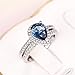 Ganquya Teardrop Pear Bridal Ring Set Wedding Engagement Ring Band 925 Sterling Silver London Blue Cubic Zirconia Prom Promise Rings Set for Her(8)