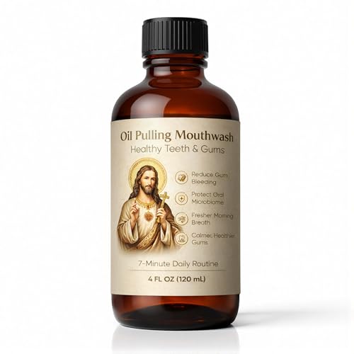 Holy Mouthwash Pulling Oil Alcohol-Free Oil Pulling Rinse for Fresh Breath & Gum Care 12-Oil Blend Mouthwash for Sensitive Mouths Morning Oral Care Routine Gentle Daily Oral Rinse 4 Fl Oz