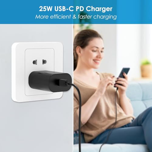 Image of 25W Pd 3.0 Type C Super Fast Charger Adapter for Samsung Galaxy M36|S25|M06|F06|M16| F16|M05|M35|F05|A06|A16|M55s|Tab S10 Ultra|S10+|A9+|Tablet 25 Watt USB C Quick Charge Power Adaptor (N Black)