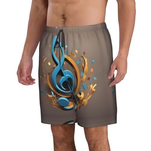 Music Note Print Stylish Beach Shorts Swim Trunks Lightweight Breathable Summer Outdoor Activities2