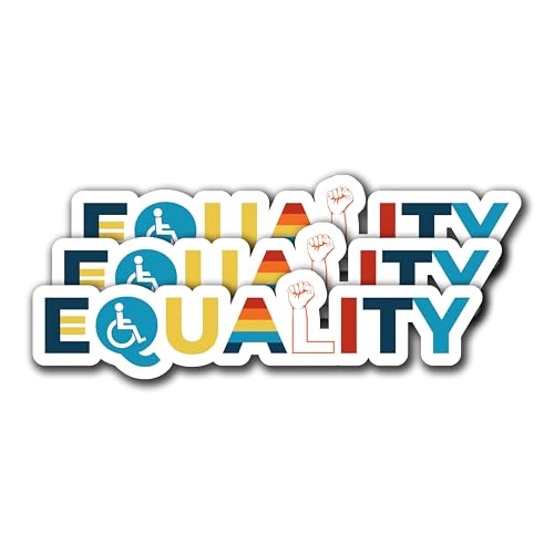 Image of 3 inch Pcs Equality Car Sticker - Human Rights Decal - Waterproof Vinyl Stickers for Water Bottles, Bumper, Cars, Windows & Laptop - Equal Rights & Pride Rainbow Stickers for Gifts (3 Inch)