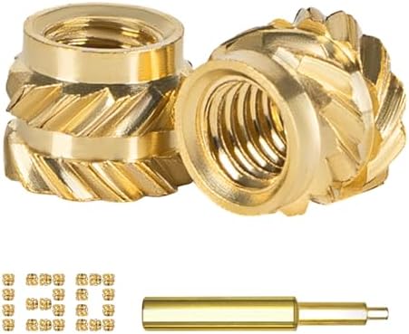 QSJ 130Pcs Threaded Inserts Heat Set Inserts Kit M3x4x5 Brass Insert Nut with Soldering Iron Tip for 3D Printed Plastic Materials