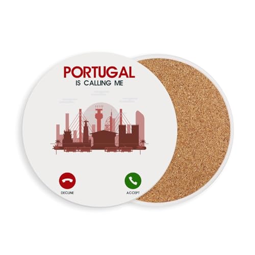 sous Verre Ronds en céramique - Portugal is Calling Me Lisbon Architecture Travel - 1 unité (108 x 108 mm)