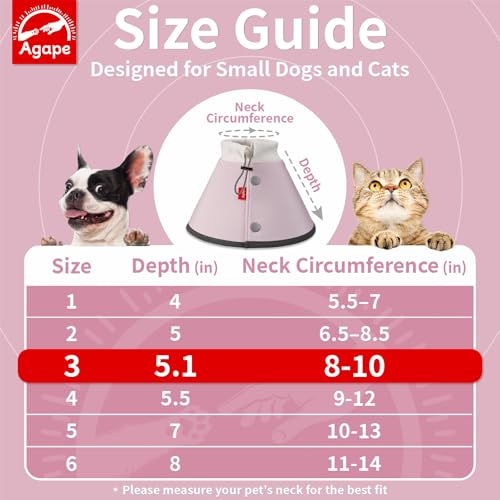 Image of Agape Soft Dog Cone for Small Dogs & Cats, Recovery Collar to Stop Licking | Comfy E-Collar Alternative for Puppies, Adjustable Cloth Cone After Surgery, Protective Neck Cone for Kittens, Washable