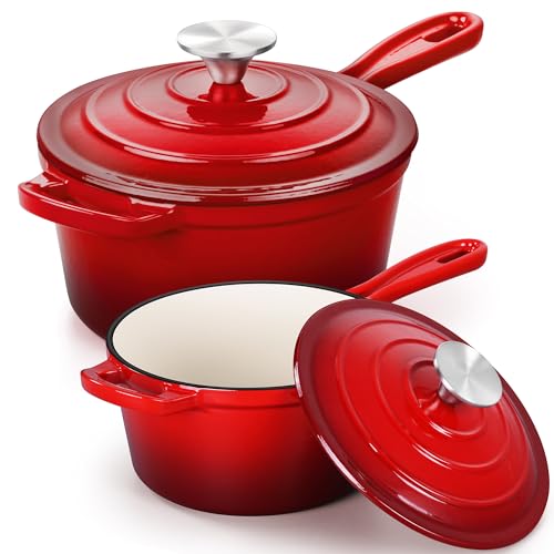 E-far 1Qt & 2Qt Enameled Sauce Pan Set