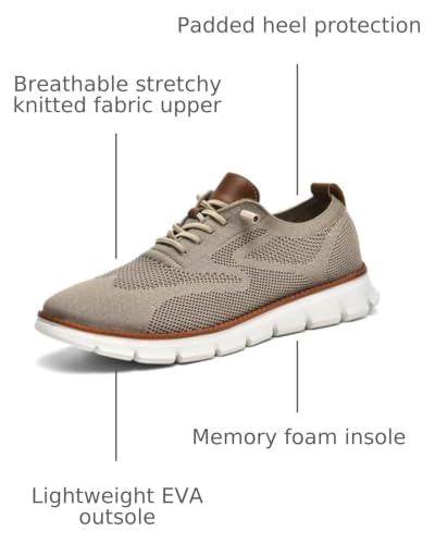 Image of Wearbreeze Men's Business Casual Oxford Sneakers - Lightweight Lace-Up Dress Shoes for Work, Travel & Daily Commute