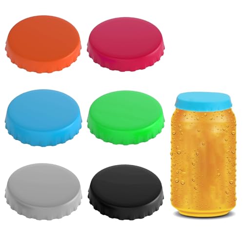 6 Piezas Tapa para Latas de Bebida, Tapas de Latas de Silicona a Prueba de Polvo, Tapa de Silicona para Vasos, Tapas de Silicona para Tazas de Té Antipolvo, Botes Herméticos Para Cocina