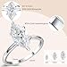 LOIPURI 4CT Marquise Cut Moissanite Engagement Ring for Women, D Color VVS1 Clarity White Gold Plated Solitaire Wedding Rings, Promise Anniversary Rings Gift, Size 9