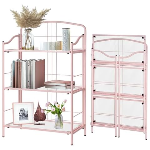3 Tier Classic Pink Folding Bookshelf Cover