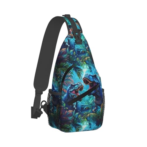 Dinossaur Tyrannosaurus Sling Backpack Unisex Crossbody Chest Bag Shoulder Chest Bag For Women Men Hiking Travel2
