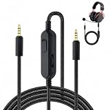 Amztour Cavo di Ricambio Compatibile Con Logitech G Pro G PRO X G233 G433 Cavo di Prolunga Audio per Cuffie Gaming Disattivazione in Linea, Controllo Volume Con Microfono 2M(Noir)