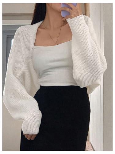 GORGLITTER Women's Open Front Cropped Cardigan Long Sleeve Shrug Bolero Sweater Fall Fashion Outfits 20254