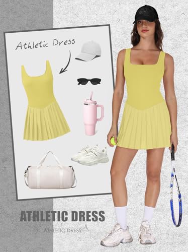 Image of NIASHOT Athletic Dress for Women with Shorts Sleeveless Womens Golf Dress
