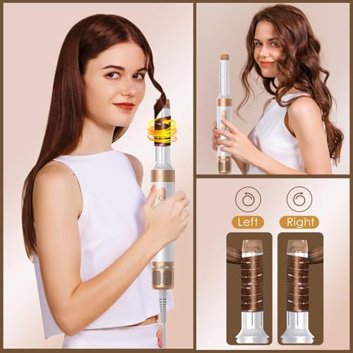Image of Blow Dryer Brush 7 in One, Negative Ion Hair Set Upgrade Hot Air Styler Wrap Curler, Curling Iron Styling Tools As A Gift for Straight /Curl /Drying /Smoothing