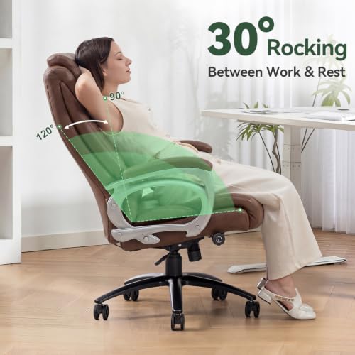 Image of Vogue Big and Tall Office Chair 500lbs Ergonomic PU Leather Lumbar Support