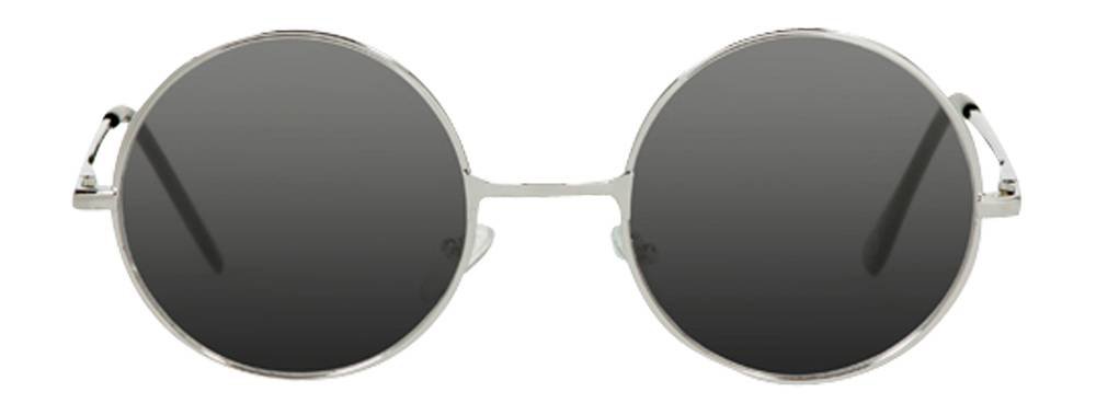 Gravity Shades Circular Frame Style Sunglasses Silver/Black w/ GT Micro Case