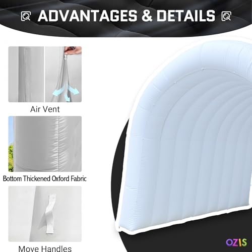 Image of OZIS 10FT Inflatable Tunnel Entrance Sport Tunnel with 250W Blower Inflatable Entryway for Business Advertising Event Exhibition Promotion(White,10x10x9ft)