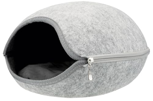 Trixie 36316 Kuschelhöhle Luna, Filz, 40 × 24 × 46 cm, hellgrau