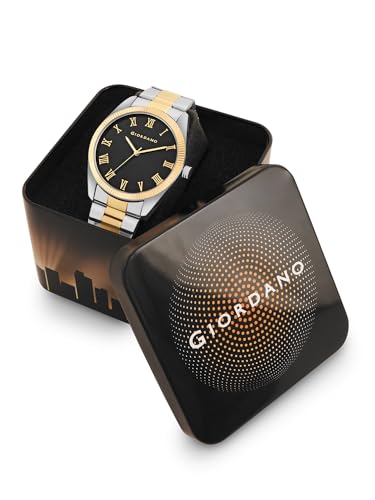 Image of Giordano Analog Watch for Men with Round Dial, Roman Numeric Indices and Stainless Steel Strap - GZ-50112