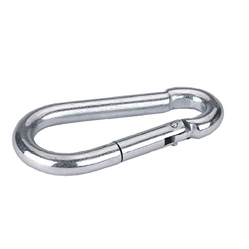 Pack 20 Mosquetones de metal con acabado galvanizado anticorrosión de 120 mm